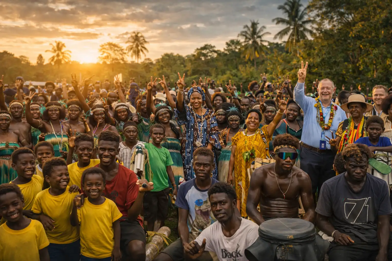 Volunteers helping community