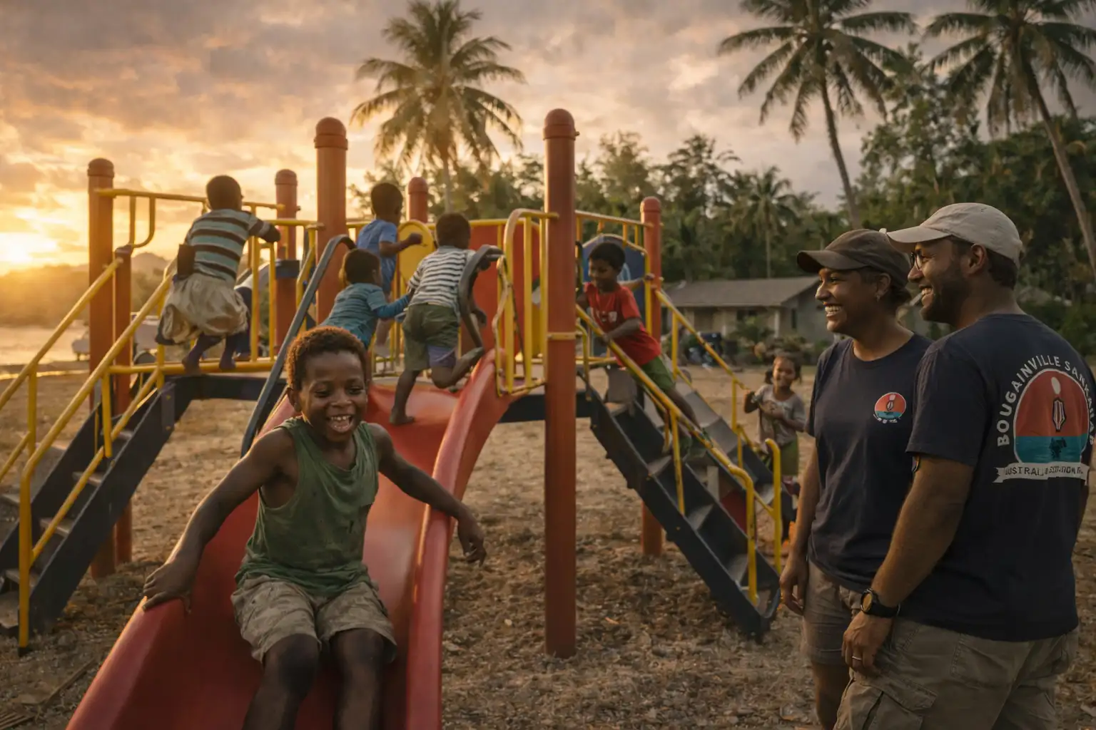 Playground installation work