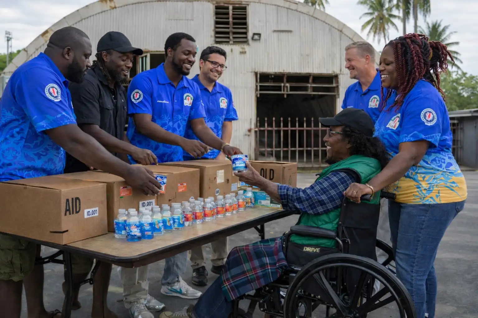 Volunteers helping community